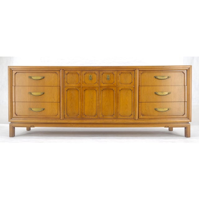 Mid Century 80” Long 9 Drawers Dresser Credenza Two Drawer Compartment MINT