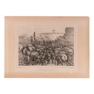 Auguste Raffet, Arrival of the 2nd Column at the Breach, 1837, Lithograph For Sale