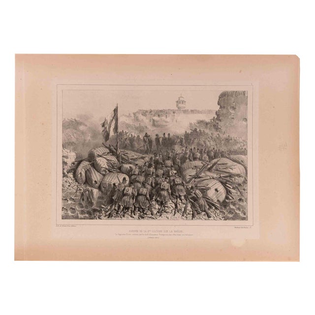 Auguste Raffet, Arrival of the 2nd Column at the Breach, 1837, Lithograph For Sale