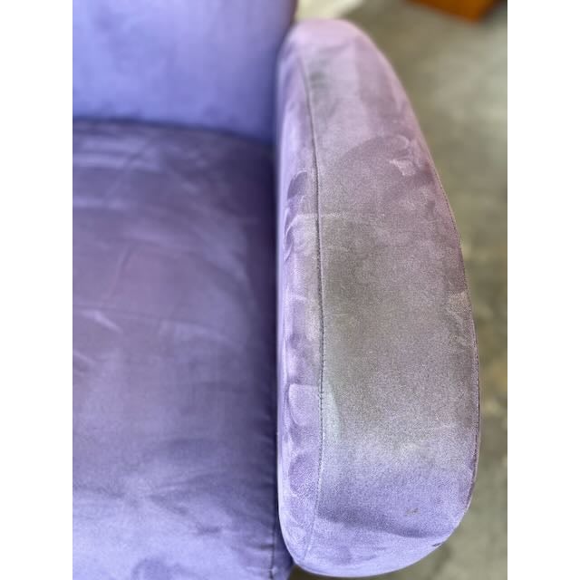 1980s Postmodern Purple Chair & Ottoman For Sale In Los Angeles - Image 6 of 10
