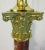 Metal 1980s Griotte Red Marble and Brass Corinthian Table Lamp With Lampshade For Sale - Image 7 of 12