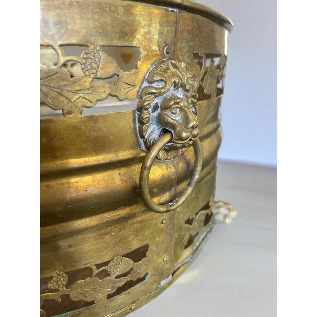 19th C. English Regency Pierced Brass Jardinière or Planter For Sale - Image 4 of 12