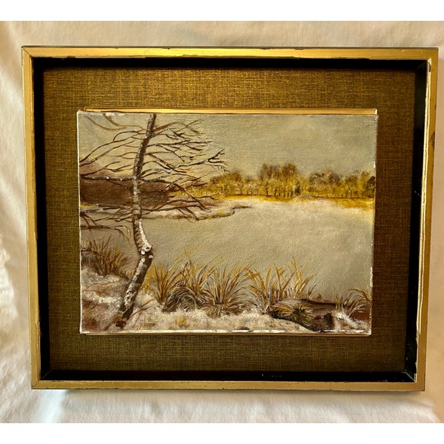 This original oil on canvas by artist Tilly Bayhus Willeinse (1986) depicts a landscape of a frozen Lake that is so rich...