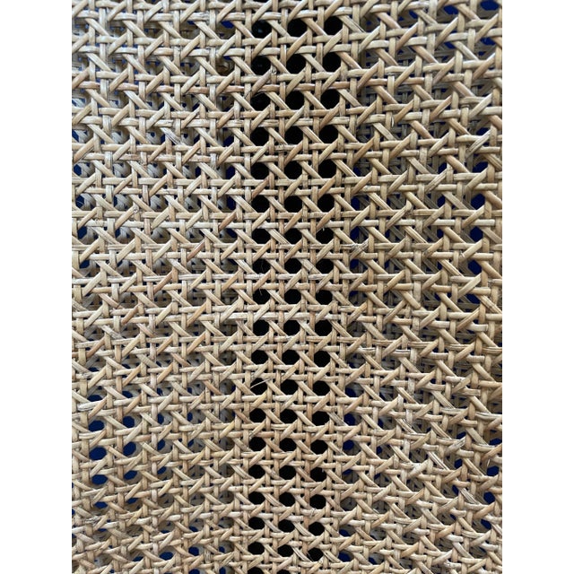 Jerry Pair Leather Upholstered & Walnut Hawthorne Cane Back Chair From the Madeline Stuart Collection For Sale - Image 11 of 12