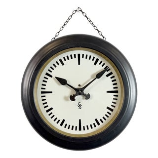 Vintage Industrial Factory Wall Clock from Siemens, 1930s For Sale