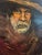 Striking vintage original oil on board portrait of a man by California artist Joyce Stone of Rolling Hills, California....