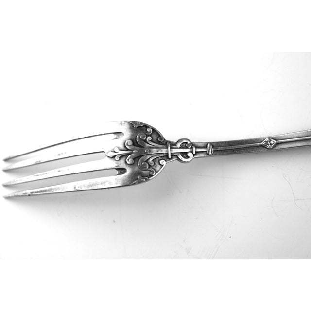 Metal Antique Silver Dessert Forks, 1900s, Set of 12 For Sale - Image 7 of 12