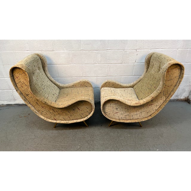 Textile Pair of Mid-Century Marco Zanuso Style Lounge Chairs For Sale - Image 7 of 11