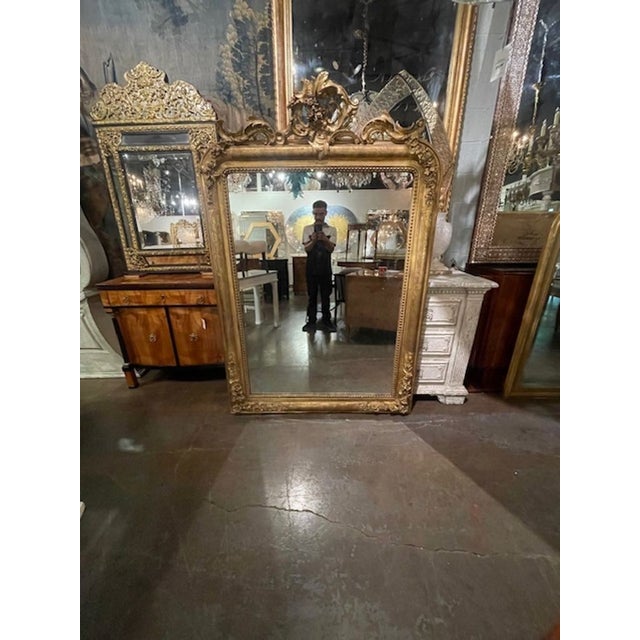 Gold Fine 19th C. Louis Philippe Carved and Giltwood Mirror For Sale - Image 8 of 8