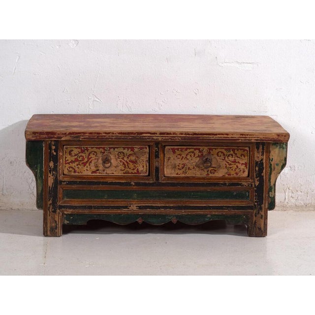 Brown Polychrome Shanxi Kang Table For Sale - Image 8 of 13