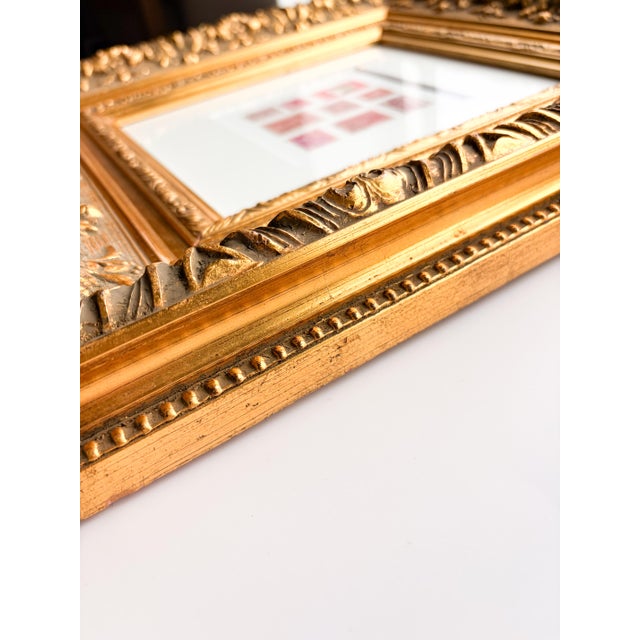 Framed Vintage Postage Stamp Collage, Petites Couleurs: Rouge For Sale In Madison - Image 6 of 9