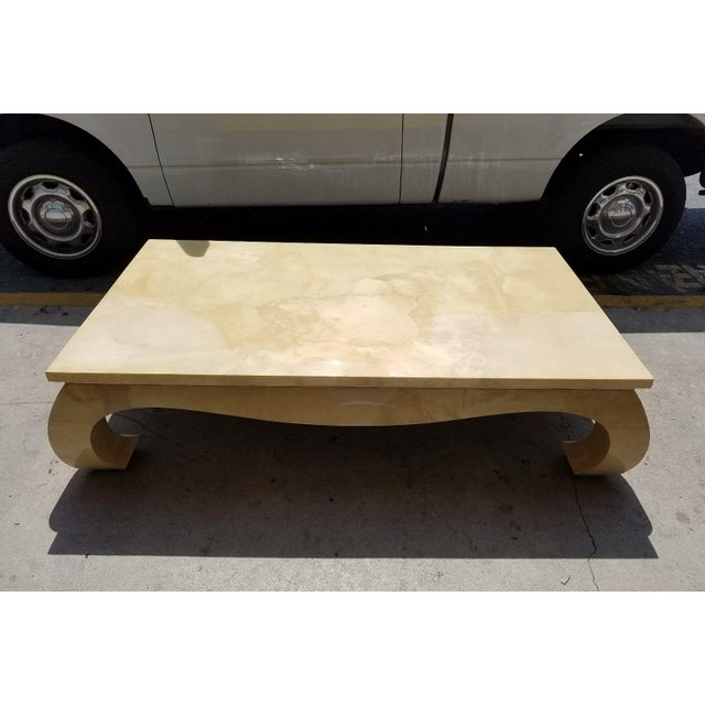 1970's Ming Style Karl Springer Goat Skin Coffee Table ...