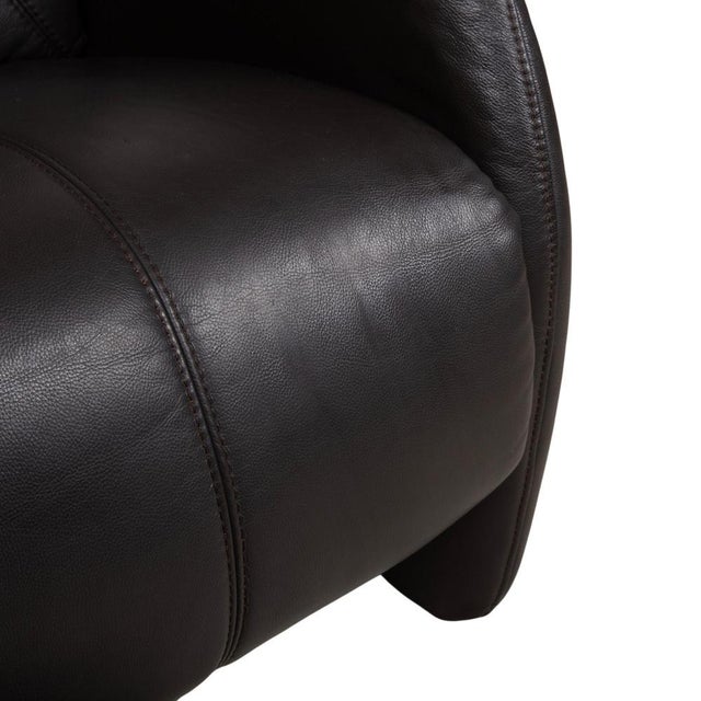Brown Cumuly Leather Armchair in Anthracite Grey with Manual Reclining Function by Himolla For Sale - Image 8 of 15