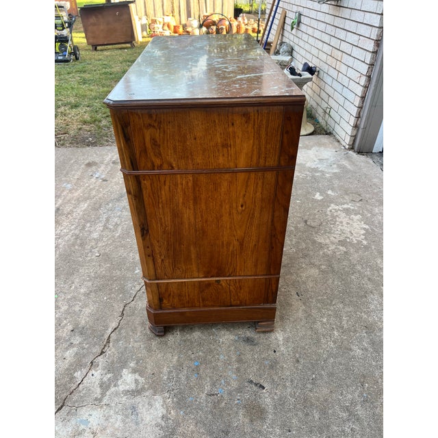 French 19th Century Louis Philippe Walnut Marble Top Commode For Sale - Image 10 of 12