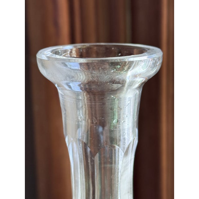 American Antique American Brilliant Cut Glass Decanter Hobstar Pattern Crystal With Stopper For Sale - Image 3 of 14