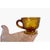 Mid-Century Modern Vintage Tiara Glass Footed Punch Cups - Dark Amber Burnt Honey Sweet Pear Design - Set of 4 For Sale - Image 3 of 7