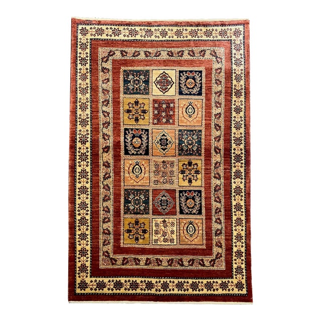 Hand-Knotted Persian Kashkoli Wool Rug – 3'7" X 5'5" For Sale