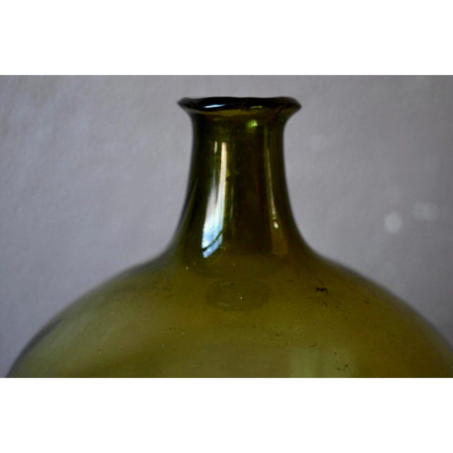 Large Green Blown Glass Carboy with Flared Neck, France, 19th Century For Sale - Image 5 of 7