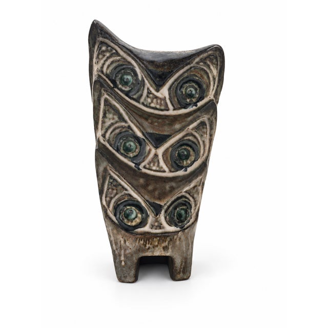 Swedish Artist, Three Owls, 1970s, Ceramic and Enamel For Sale - Image 9 of 9