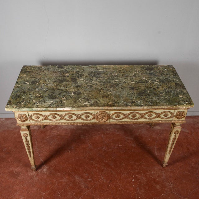 Louis XIV Console Table or Writing Desk in Lacquered Wood with Scagliola Top, 17th Century For Sale - Image 11 of 18