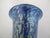 Glass Donald Carlson Iridescent Blue Splatter Studio Art Glass Trumpet Vase For Sale - Image 7 of 11