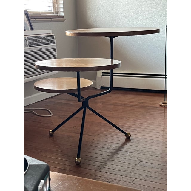 Coffee 1950’s Atomic Era Large Spider Frame 3 Tier Coffee / Cocktail Table. Top Tier Measuring 24” Across For Sale - Image 8 of 12