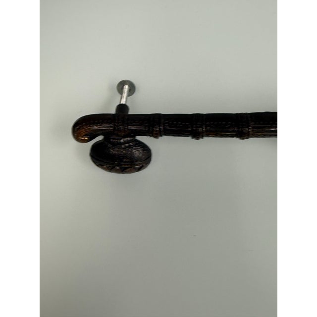 Brass Sitar-Shaped Door Handle, Vintage For Sale - Image 11 of 12