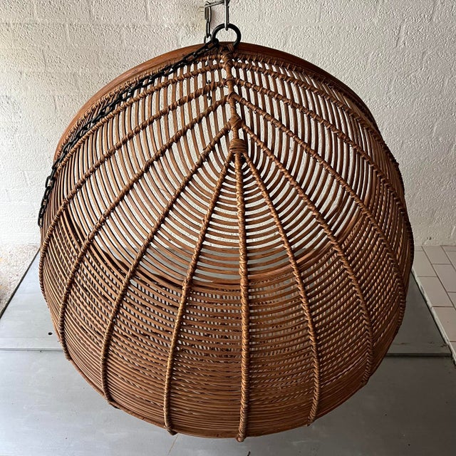 2000 - 2009 Spherical Reed Hanging Chair, 2000s For Sale - Image 5 of 15