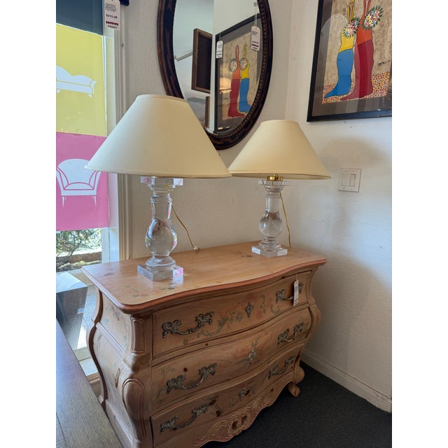 Brass Vintage Crystal Baluster Table Lamps - a Pair For Sale - Image 8 of 13