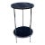 Petite 2-Tiered Table in Nickel & Black Granite For Sale
