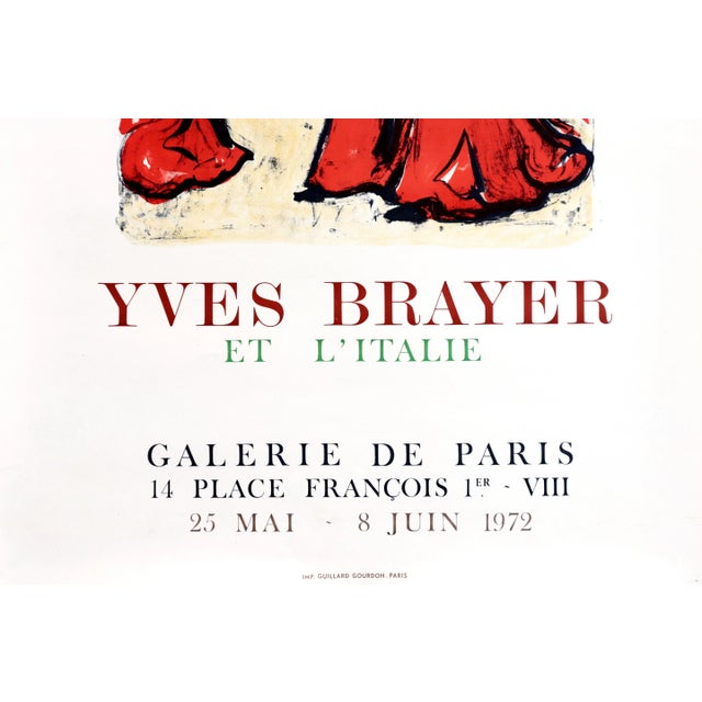 French Provincial 1972 French Exhibition Poster - Yves Brayer Et l'Italie For Sale - Image 3 of 6
