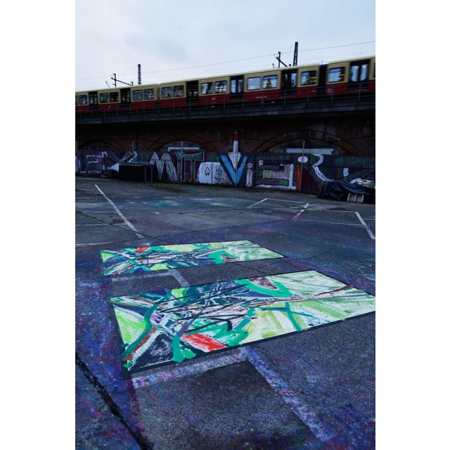 "Mirrored Palms" Large Abstract Acrylic Painting by Simon Findlay For Sale - Image 4 of 18