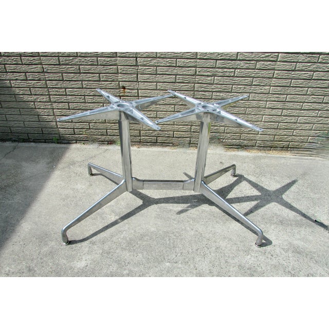 Green Late 20th Century Eames Aluminum Group Table by Herman Miller, Marble Top For Sale - Image 8 of 12