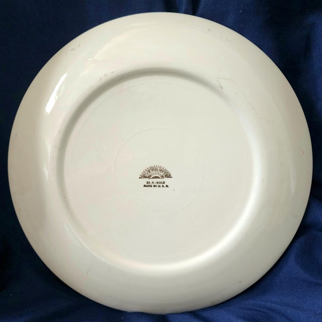 1955 Everbrite Calendar Plate With 22k Gold Trim For Sale - Image 6 of 8