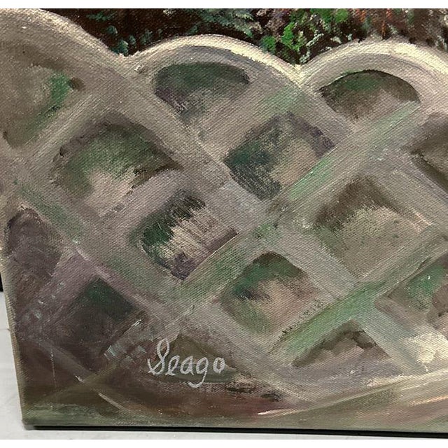 Modern Original Signed Mary Helen Seago "Hyacinths" Oil on Canvas Painting For Sale - Image 3 of 10