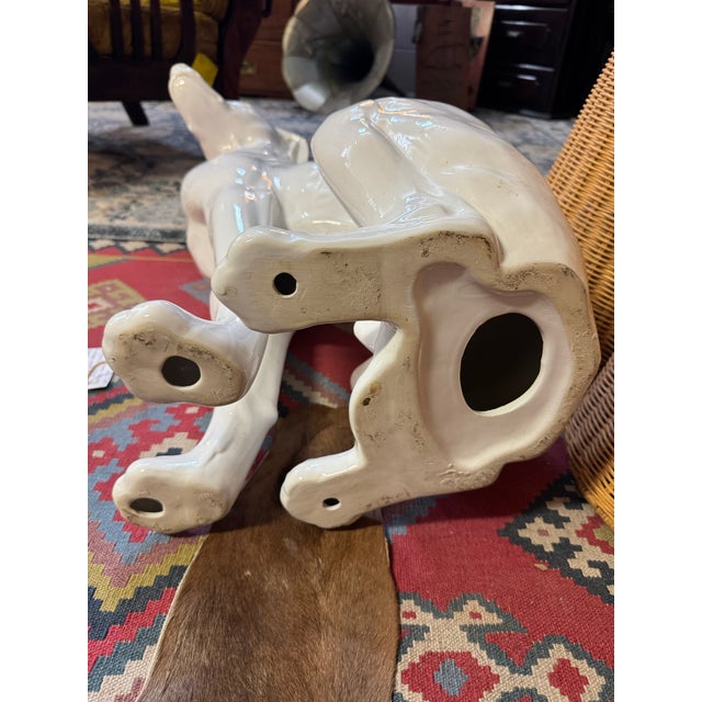 White Vintage Italian Midcentury Style Life-Size Ceramic Greyhound Dog For Sale - Image 8 of 12