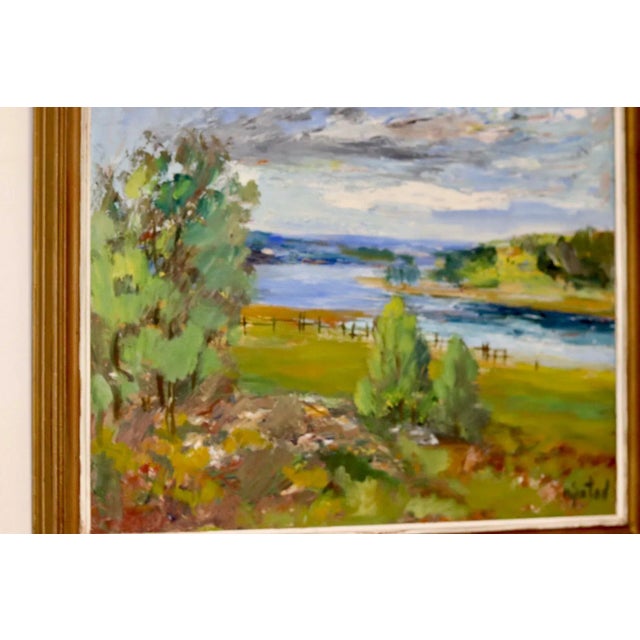 Nystad, Realistic Landscape, 1950s, Oil, Framed For Sale - Image 4 of 11