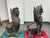 Design Plus Gallery presents a Vintage Set of Singha Guardian Lion Sculptures. Each cast metal figure depicts a mythical...