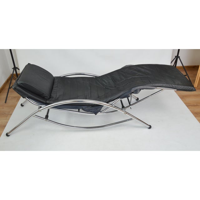 Leather Chaise Lounge, 1980s For Sale - Image 5 of 18