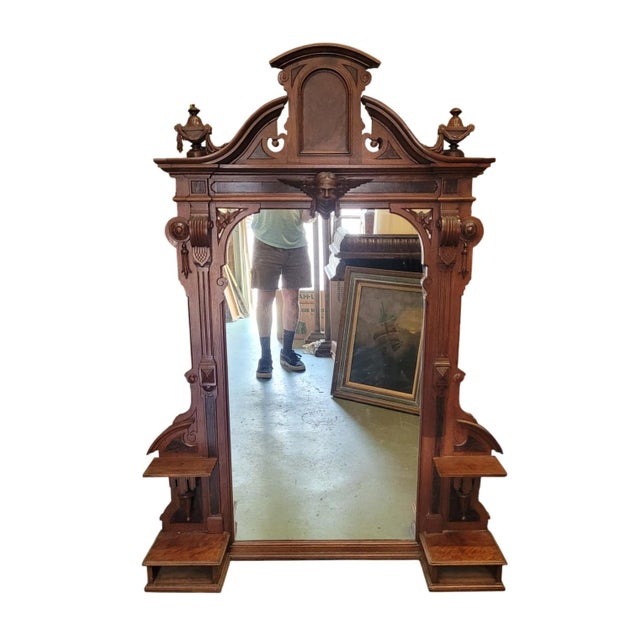 19th Century Architectural Salvage Mantel Mirror For Sale - Image 14 of 14