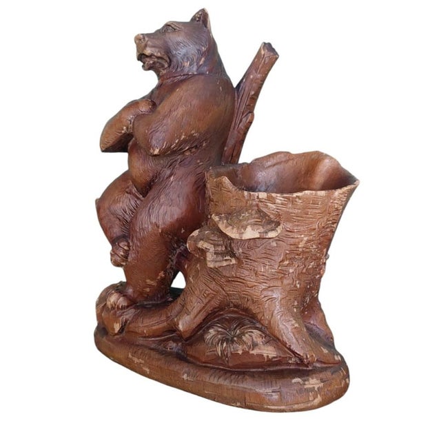 Wood Black Forest Ashtray with Bear, 1920s For Sale - Image 7 of 10