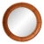 Vintage Round Wood Frame Mirror For Sale