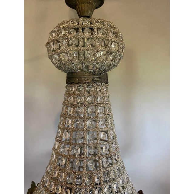 1970s 1970s French Louis XVI Charcoal Bronze Chandeliers 2pc- Pair For Sale - Image 5 of 18