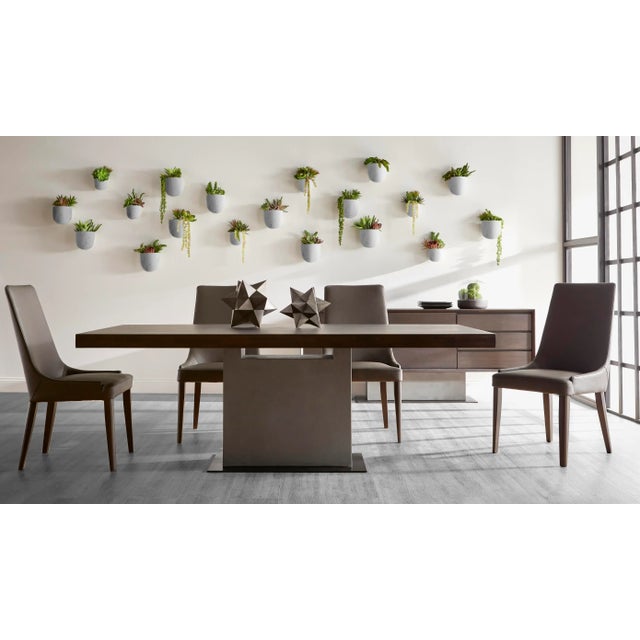 Aurora Dark Wenge Dining Chairs, Umber Leather, Set of 2 For Sale - Image 4 of 13