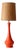 Mid 20th Century Mid-Century Modern Orange Ceramic Table Lamp For Sale