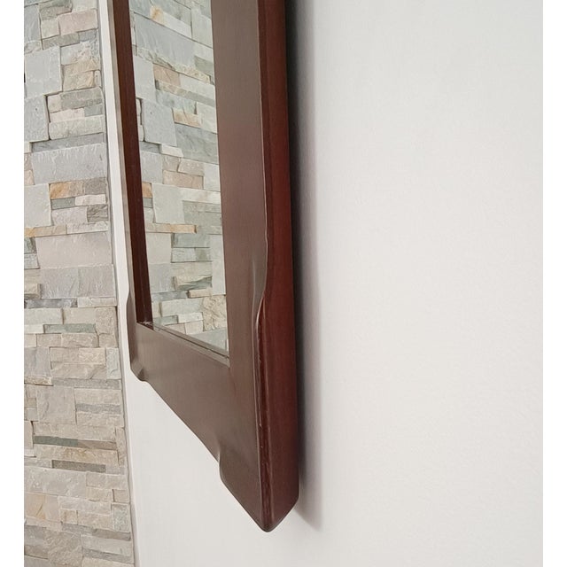 Large Mirror in Cherry Wood, 1970s For Sale - Image 3 of 8