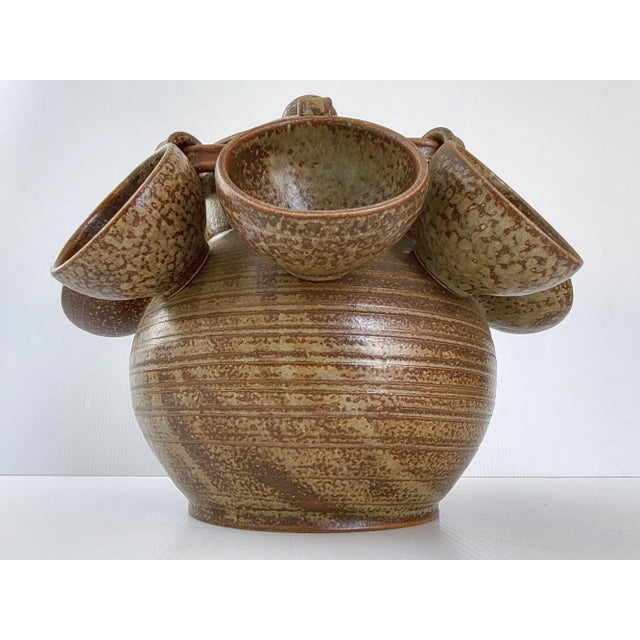 Mid-Century Modern Punch in Keraluc Sandstone, 1970, Set of 9 For Sale - Image 3 of 10