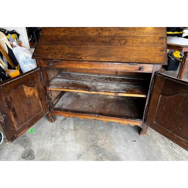 Antique 19th Century Walnut French Provincial Slant Front Secretary Desk For Sale - Image 10 of 11