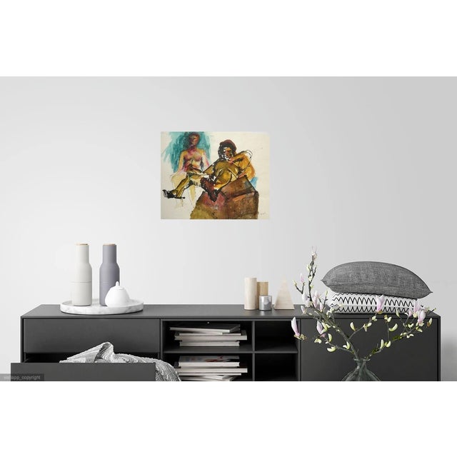 Artist Martha Holden painted this ink and watercolor on paper painting in France. Signed "Holden" lower right corner....