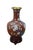 Chinoiserie Vintage Chinese Brass Cloisonne Enamel Cherry Blossom Bud Vase Urn 6" For Sale - Image 3 of 12